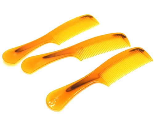 Vista 5 de LBY Peine para el cabello, paquete de 5 unidades, 16 cm (6.3"), peine de mango redondo, peine para el cuidado del cabello, plástico, amarillo