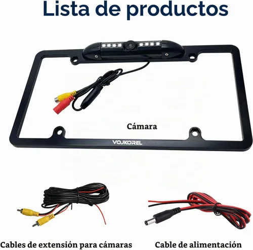 Vista 7 de Cámara de respaldo con marco de matrícula, 8 LED