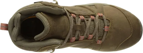 Vista 5 de KEEN Terradora 2 - Botas de senderismo impermeables de piel de altura media para mujer BrindleRedwood