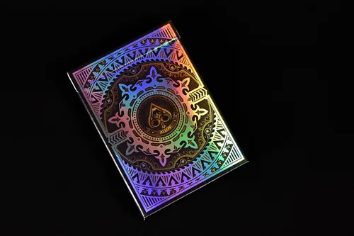 Vista 2 de Baraja de naipes de póquer de cobre aislante con papel de aluminio en la parte posterior con diseño personalizable