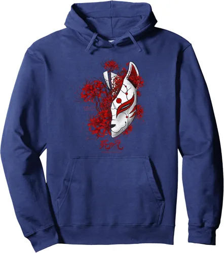 Vista 12 de Sudadera con capucha de anime con diseño de lirio de araña japonesa en suave grunge, Negro, S
