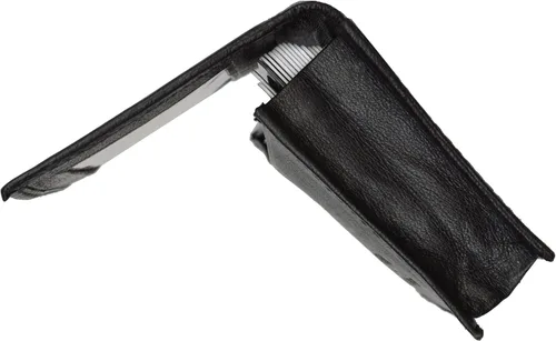 Vista 5 de Porta tarjetas de negocios de piel, Negro Variable
