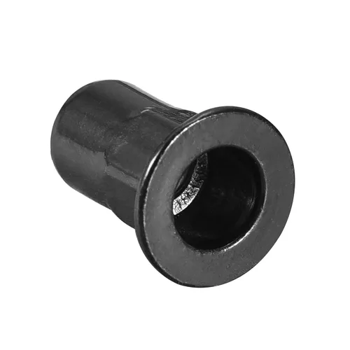 Vista 5 de uxcell Tuercas de remache M4, rosca media hexagonal de acero al carbono galvanizado cabeza plana roscada tuerca de inserción negra 50 piezas