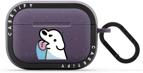 Vista 16 de CASETiFY Bounce Airpods Pro (1ª/2.ª generación) - Funda con anillo, negro Kingsnake - carbón mate
