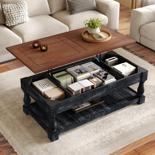 Vista 11 de Mesa de Centro Cuadrada de 35.43'' para Sala de Estar Mesa de Centro Acanalada Mesa Central Moderna con Pedestal para Apartamento Negro