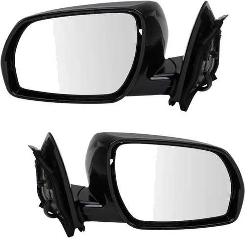 Vista 36 de TRQ Conjunto de 2 piezas de espejo lateral para conductor y pasajero, ajuste eléctrico, sin calefacción, sin memoria, color negro, compatible