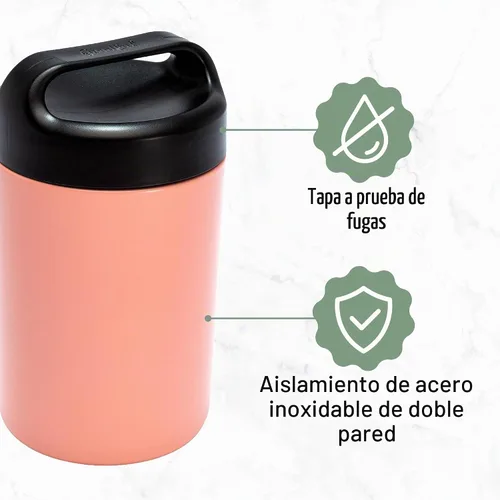 Vista 3 de Goodful Tarro de comida de acero inoxidable, recipiente de almacenamiento de alimentos aislado con sello al vacío de doble pared con asa de Rubor