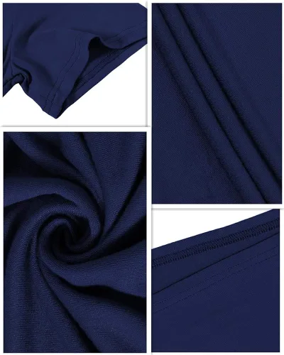 Vista 5 de CATHY Blusa plisada de manga corta de verano para mujer, estilo retazos, holgada, para leggings