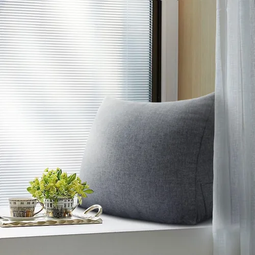 Vista 4 de VERCART Almohada triangular de cuña para cama, respaldo grande, cojín de lectura para lumbar y sentarse, almohadas decorativas para silla