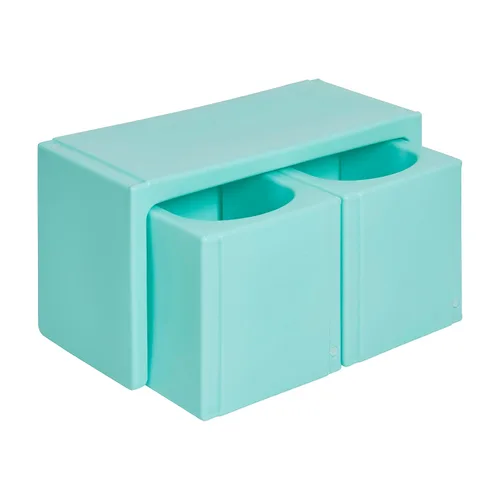 Vista 12 de ECR4Kids Tri-Me - Juego de mesa y sillas cubo, muebles multiusos, color aguamarina, 3 piezas