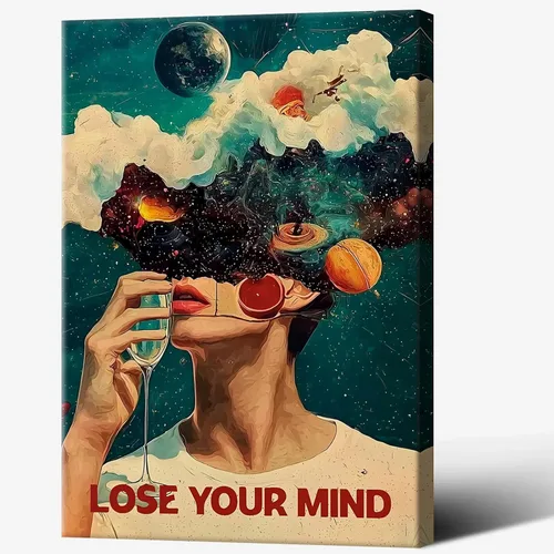 Vista 21 de Póster vintage con texto en inglés «Lose Your Mind Find Your Soul» («Lose Your Mind Find Your Soul») con cita inspiradora, arte de pared, arte