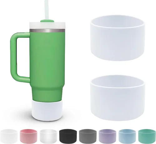 Vista 7 de Elevate 2 fundas de silicona compatibles con Stanley Quencher de 40 onzas, vaso de 30 onzas con asa, IceFlow de 20 onzas, cubierta inferior
