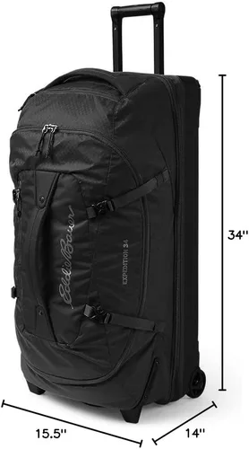 Vista 2 de Eddie Bauer Expedition 34 Duffel 2.0 - Maleta de viaje ligera hecha de policarbonato resistente y nailon, color negro