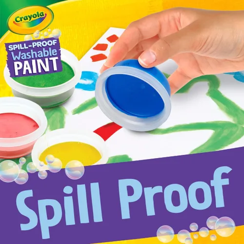 Vista 4 de Crayola Juego de pintura a prueba de derrames (5 quilates), pintura lavable para niños, suministros de manualidades para aulas, suministros escolares
