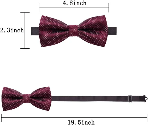 Vista 6 de AUSKY Paquete de 8 elegantes pajaritas ajustables preatadas para hombres y niños (paquete de 1, 4, 5, 6 y 8 para opción)