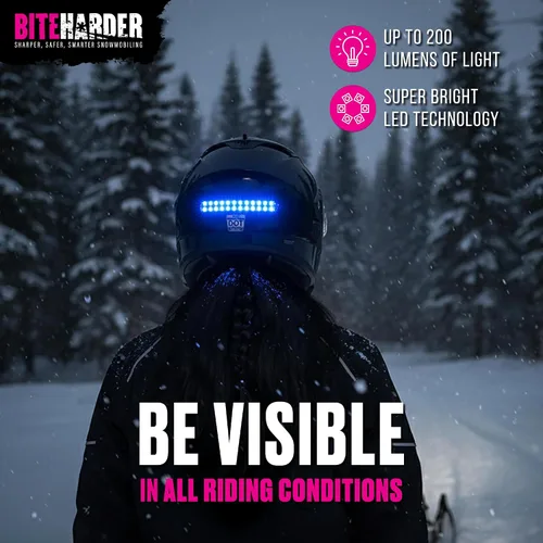 Vista 2 de BITEHARDER Luz de seguridad para casco de moto de nieve - Azul