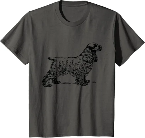 Vista 39 de Cocker Spaniel - Camiseta para perro Cocker Spaniel, gris, S Asfalto