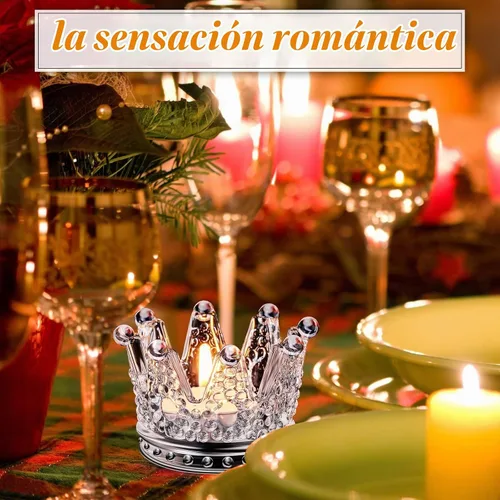 Vista 5 de Portavelas votivo de corona transparente, 24 piezas, estilo transparente Candelabros de cristal de corona a granel, centros de mesa de quinceañera