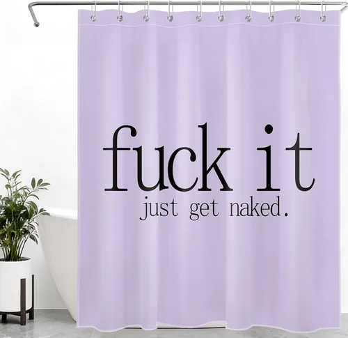 Vista 35 de LB Fuck It Get Naked - Cortina de ducha pequeña de 48 x 68 pulgadas, forro de cortina de ducha en blanco y negro, cortina de ducha estrecha