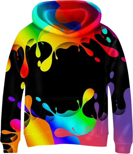 Vista 13 de Linnhoy Sudaderas con capucha para niños y niñas con estampado digital 3D de 6 a 15 años Cbai Blanco