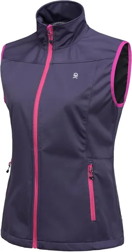 Vista 28 de Little Donkey Andy Chaleco Softshell Ligero para Mujer, Chaqueta sin Mangas Resistente al Viento para Correr, Senderismo y Viajes Negro
