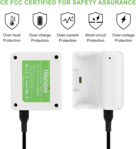 Vista 5 de Cargador adaptador de 3.6V para iRobot Braava Jet 240 Floor Mopping Robot Batería (blanco)
