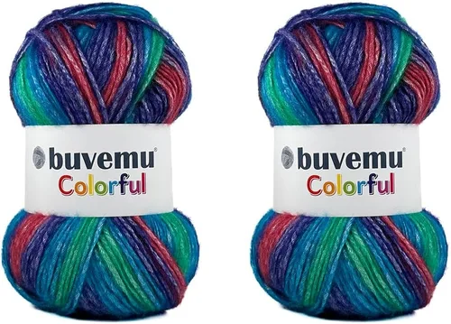 Vista 7 de Colorido hilo multicolor a rayas con sutil brillo, 56% poliéster, 44% acrílico, cada uno de 3.53 onzas / 252 yardas (754.6 ft) (n.º 1) (cebra)