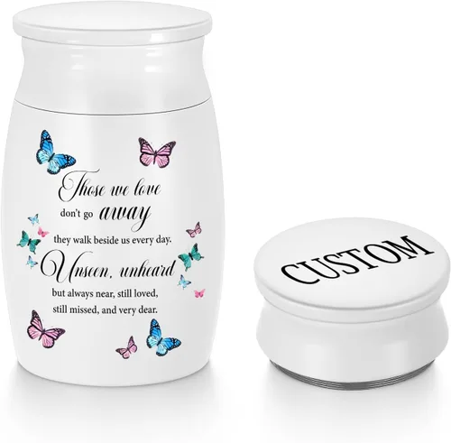 Vista 14 de Urna de aluminio para cenizas de mariposa, urna conmemorativa para cenizas humanas