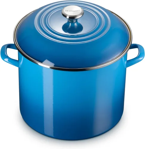 Vista 34 de Le Creuset - Olla tradicional esmaltada en acero, 12 cuartos de galón, Oliva con pomos de acero inoxidable