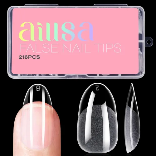 Vista 17 de AILLSA Puntas de uñas de bailarina, puntas de uñas de gel transparente