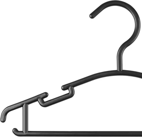 Vista 7 de GoodtoU Perchas de plástico para niños pequeños, perchas para bebé, paquete de 60 perchas para niños, color negro