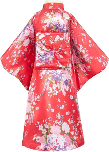 Vista 3 de Elibelle Bata de kimono tradicional japonesa para disfraz de niñas