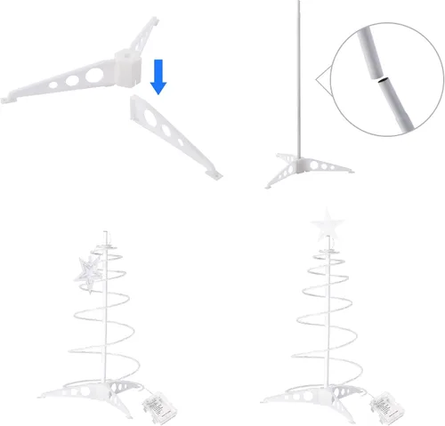 Vista 7 de Yescom Munchkin - Luz LED en espiral para árbol de 2 pies, 79 luces LED, batería para interiores, exteriores, camino, fiesta, fiesta, decoración