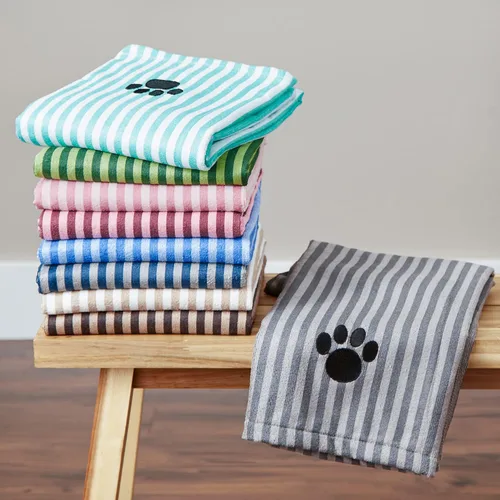 Vista 7 de Toalla para mascotas bordada DII Design, 44 x 27.5 pulgadas, azul rayado