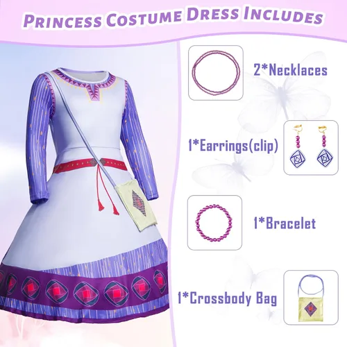 Vista 3 de FGHJKL Disfraz de princesa para niñas, disfraz de cosplay, vestido de fiesta de Navidad para Halloween