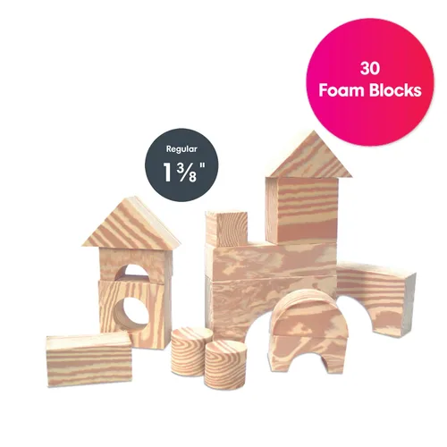 Vista 3 de Edushape Bloques blandos similares a la madera, 30 piezas, nutre la imaginación y despierta la creatividad, juguetes ideales para regalo