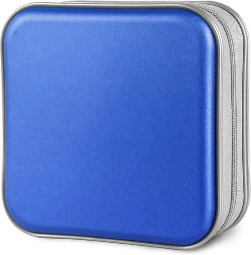 Vista 14 de Siveit Estuche para CD, Capacidad para 40 CD/DVD, Cartera Portadora de Estuches de Plástico Duro para Discos DVD, Carpeta de Almacenamiento