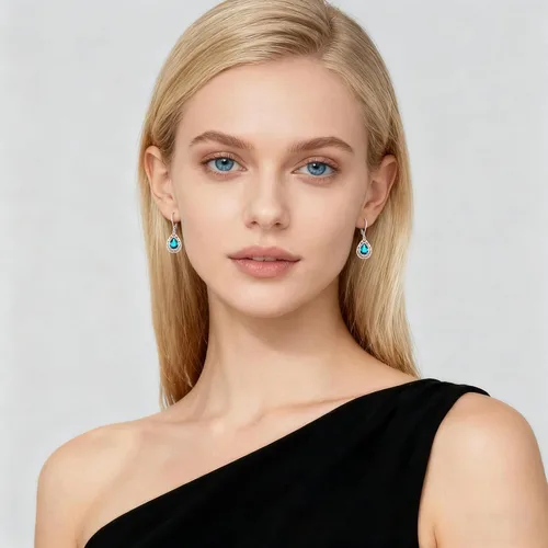 Vista 161 de Aretes colgantes de plata de ley con diseño de árbol de la vida, flor, abeja, animales, gato, colibrí, piedra lunar, turquesa, aretes con cierre