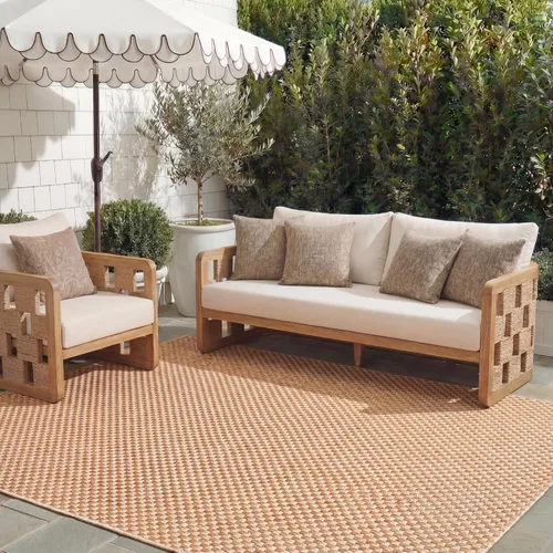 Vista 88 de SAFAVIEH Alfombra Lavable para Exteriores Colección Courtyard - 2'3" x 5', Azul Aqua y Gris, No Desprende Pelusa y Fácil Limpieza, Ideal para Patio