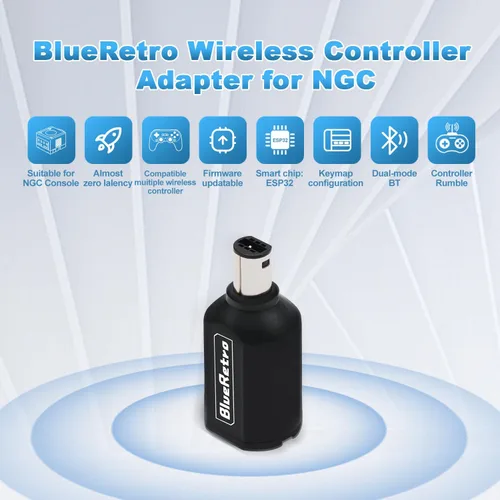 Vista 3 de BITFUNX BlueRetro NGC Wireless Controller Adapter - Support Firmware Upgrade, Dual-Mode BT, Keymap Configuration, Compatible with PS3PS4PS5,Xbox One