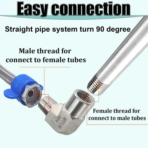 Vista 5 de 2 piezas de codo de calle de 90 grados, adaptador de codo de barra forjada de acero inoxidable 304, accesorios de tubería de alta resistencia