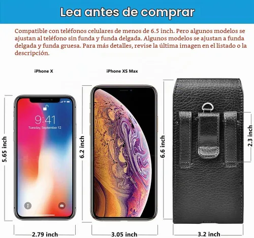 Vista 7 de Funda de cuero para iPhone 17 Pro, Samsung, Motorola, Xiaomi, funda de protección Huawei, funda de protección para teléfono con hebilla de cinturón