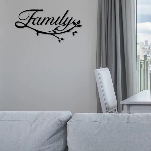 Vista 6 de Letreros familiares de metal, negro, 12 x 7.99 pulgadas, estilo moderno, montaje en pared, perfecto para decoración del hogar, regalos