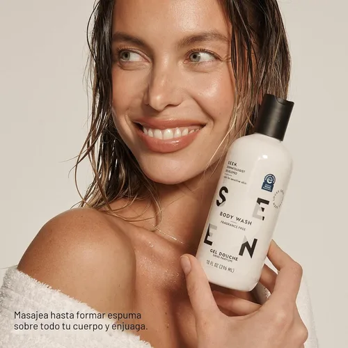 Vista 5 de SEEN Gel de Baño, Sin Fragancia - Gel de Baño No Comedogénico y No Irritante - Desarrollado por Dermatólogos - Seguro para Pieles Sensibles