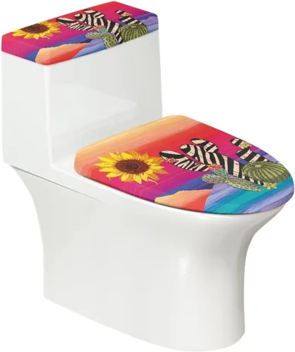 Vista 19 de Juego de decoración de baño de 2 piezas con diseño de muñeco de nieve de Navidad, cubierta de tanque para asiento de inodoro