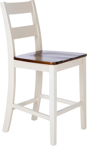 Vista 9 de SAFAVIEH Home Collection Izzy Taburete blanco y natural de 24 pulgadas (juego de 2)