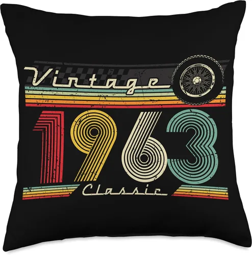 Vista 4 de 1963 vintage birthday retro Limited Edition men woman gift Throw Pillow