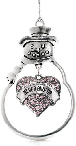 Vista 78 de Inspired Silver - Big Sis - Adorno de Navidad plateado - Adorno de árbol de Navidad con dije de corazón con circonita cúbica - Decoración colgante