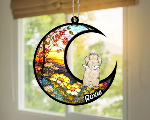 Vista 642 de LOVELYPOD Adorno de Navidad personalizado para perro Basset Hound (marrón) Basset Hound (marrón) adorno para atrapasoles de perro, razas de perros