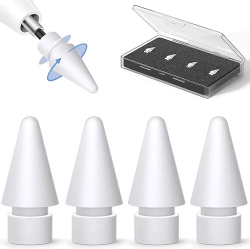 Vista 15 de Inesore Paquete de 8 accesorios de repuesto para puntas de lápiz Apple, compatible con Apple Pencil Pro/2ª generación/1ª generación/USB C, punta